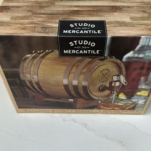New in box wooden whiskey barrel